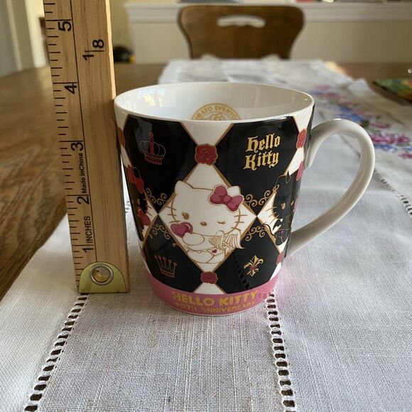 Hello Kitty Coffee Mug 40th Anniversary Angel Devil Scene Rare Sanrio - Picture 6 of 8